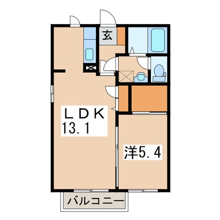 オーチャードＢの物件間取画像